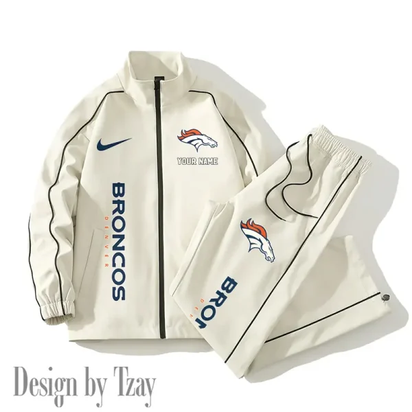 Denver Broncos Casual Trendy Running Jacket Couple Loose Jacket Pants SPTMTS2PS042 - Image 2