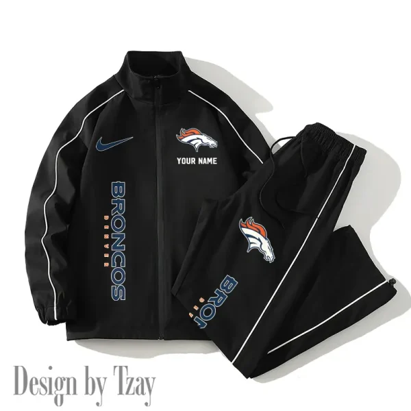 Denver Broncos Casual Trendy Running Jacket Couple Loose Jacket Pants SPTMTS2PS042 - Image 3