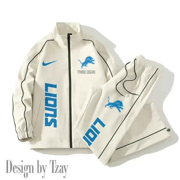 Detroit Lions Casual Trendy Running Jacket Couple Loose Jacket Pants SPTMTS2PS043 - Image 2
