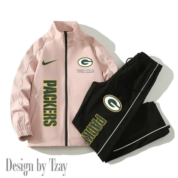 Green Bay Packers Casual Trendy Running Jacket Couple Loose Jacket Pants SPTMTS2PS044