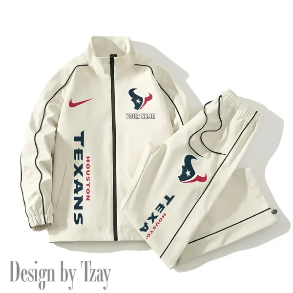 Houston Texans Casual Trendy Running Jacket Couple Loose Jacket Pants SPTMTS2PS045 - Image 2