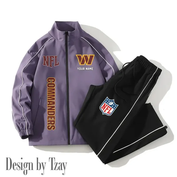 Washington Commanders Casual Trendy Running Jacket Couple Loose Jacket Pants SPTMTS2PS032 - Image 2