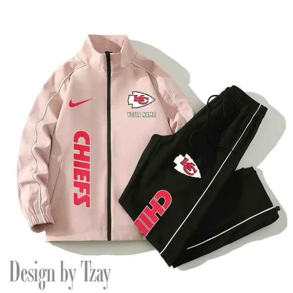 Kansas City Chiefs Casual Trendy Running Jacket Couple Loose Jacket Pants SPTMTS2PS048 - Image 4