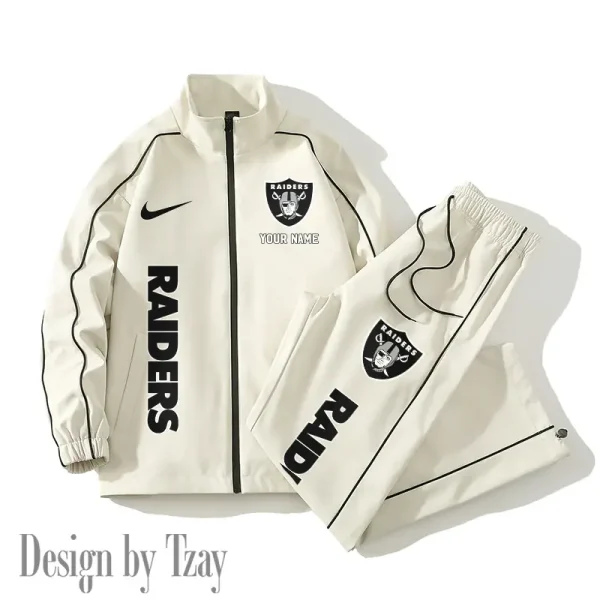 Las Vegas Raiders Casual Trendy Running Jacket Couple Loose Jacket Pants SPTMTS2PS049