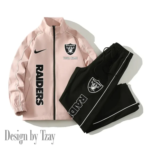 Las Vegas Raiders Casual Trendy Running Jacket Couple Loose Jacket Pants SPTMTS2PS049 - Image 2