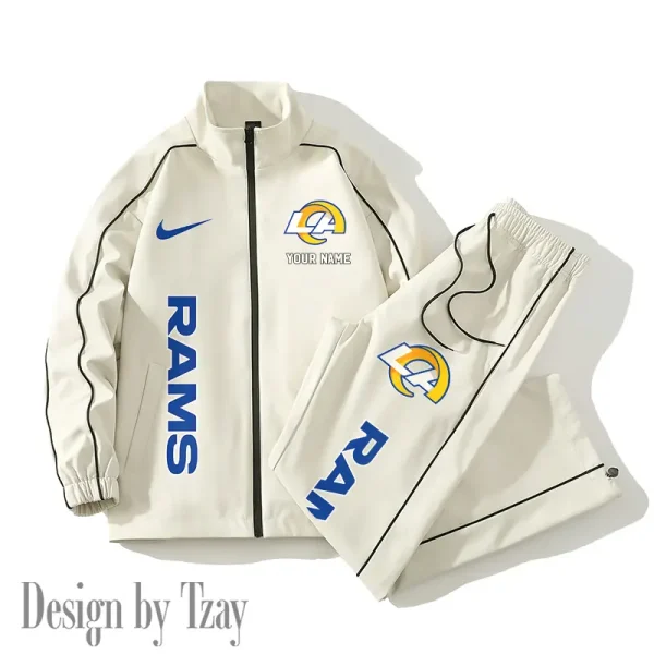 Los Angeles Rams Casual Trendy Running Jacket Couple Loose Jacket Pants SPTMTS2PS051 - Image 3