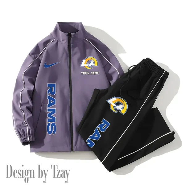 Los Angeles Rams Casual Trendy Running Jacket Couple Loose Jacket Pants SPTMTS2PS051 - Image 4