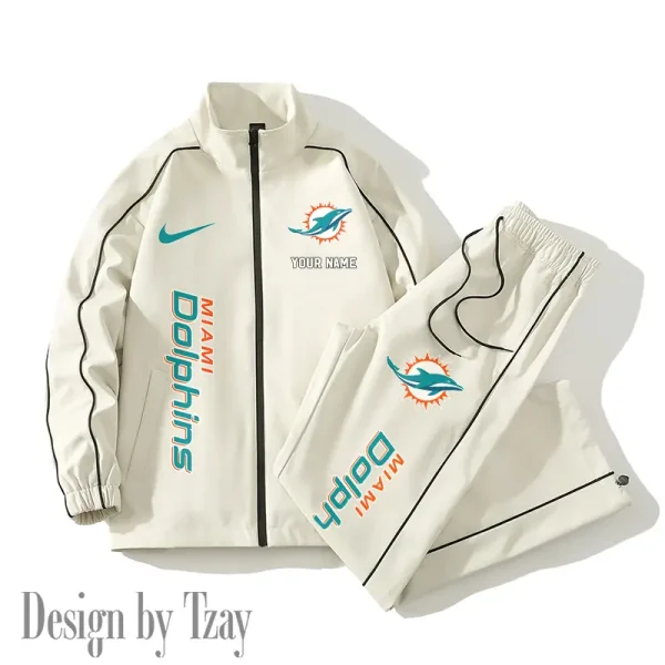 Miami Dolphins Casual Trendy Running Jacket Couple Loose Jacket Pants SPTMTS2PS052