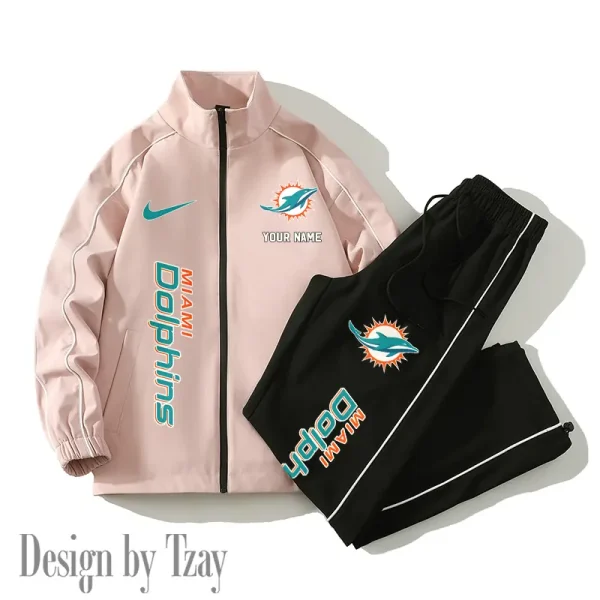 Miami Dolphins Casual Trendy Running Jacket Couple Loose Jacket Pants SPTMTS2PS052 - Image 4
