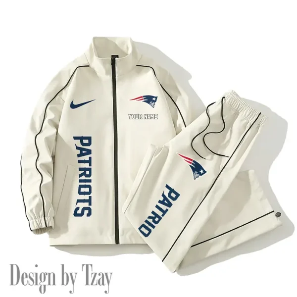 New England Patriots Casual Trendy Running Jacket Couple Loose Jacket Pants SPTMTS2PS054