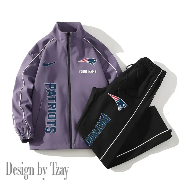 New England Patriots Casual Trendy Running Jacket Couple Loose Jacket Pants SPTMTS2PS054 - Image 4