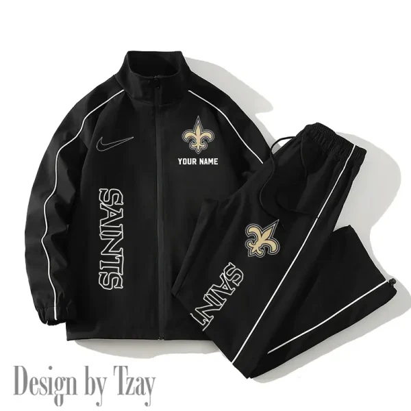 New Orleans Saints Casual Trendy Running Jacket Couple Loose Jacket Pants SPTMTS2PS055 - Image 4