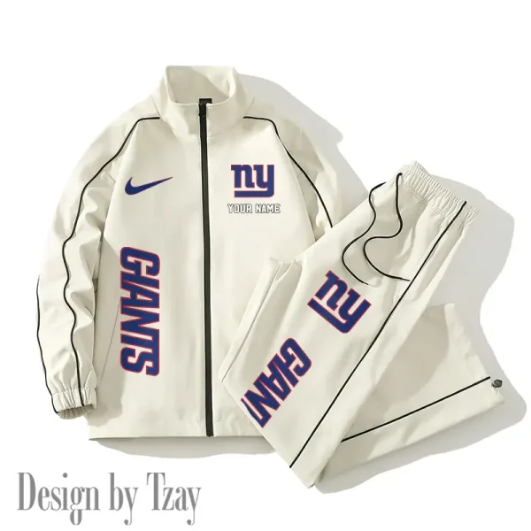 New York Giants Casual Trendy Running Jacket Couple Loose Jacket Pants SPTMTS2PS056