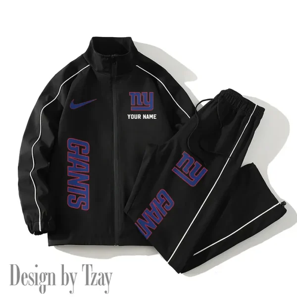 New York Giants Casual Trendy Running Jacket Couple Loose Jacket Pants SPTMTS2PS056 - Image 2