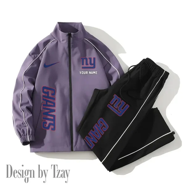 New York Giants Casual Trendy Running Jacket Couple Loose Jacket Pants SPTMTS2PS056 - Image 3