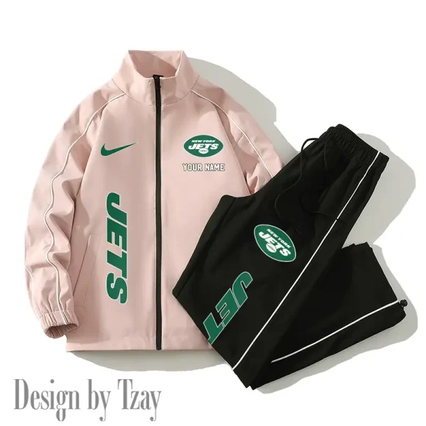 New York Jets Casual Trendy Running Jacket Couple Loose Jacket Pants SPTMTS2PS057