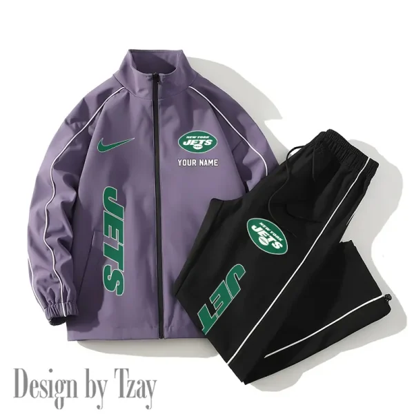 New York Jets Casual Trendy Running Jacket Couple Loose Jacket Pants SPTMTS2PS057 - Image 4