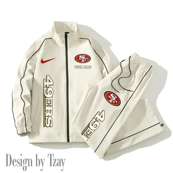 San Francisco 49ers Casual Trendy Running Jacket Couple Loose Jacket Pants SPTMTS2PS060 - Image 2