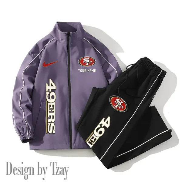 San Francisco 49ers Casual Trendy Running Jacket Couple Loose Jacket Pants SPTMTS2PS060 - Image 4