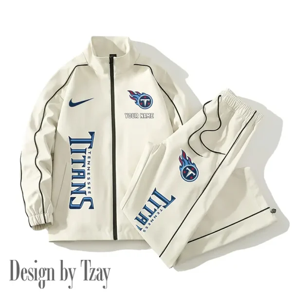 Tennessee Titans Casual Trendy Running Jacket Couple Loose Jacket Pants SPTMTS2PS063 - Image 3