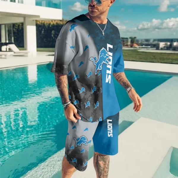 Detroit Lions Limited Edition Summer Collection T-shirt And Shorts Set AZTS1568
