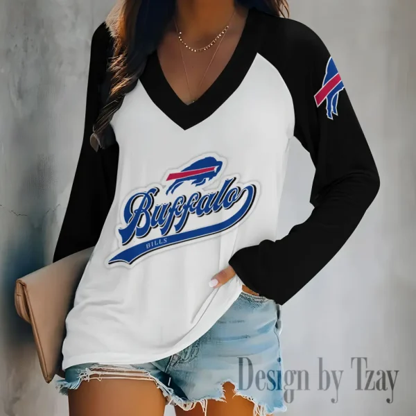 Buffalo Bills Women's Long sleeves T-shirt V-neck Trending 2025 BGVPS462