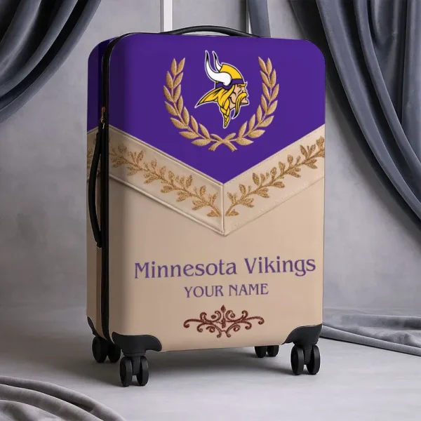 Minnesota Vikings Football Team US New Suitcase Luggage Cover Custom Any Name Gifts For Fan SPTLUCO035
