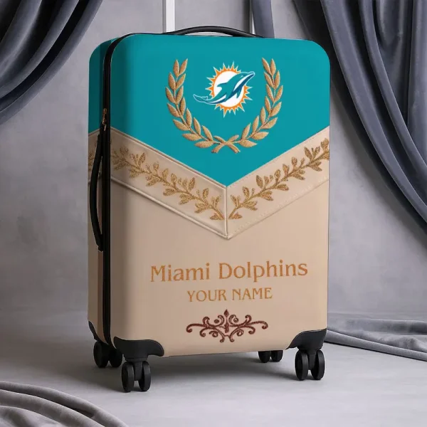 Miami Dolphins Football Team US New Suitcase Luggage Cover Custom Any Name Gifts For Fan SPTLUCO056