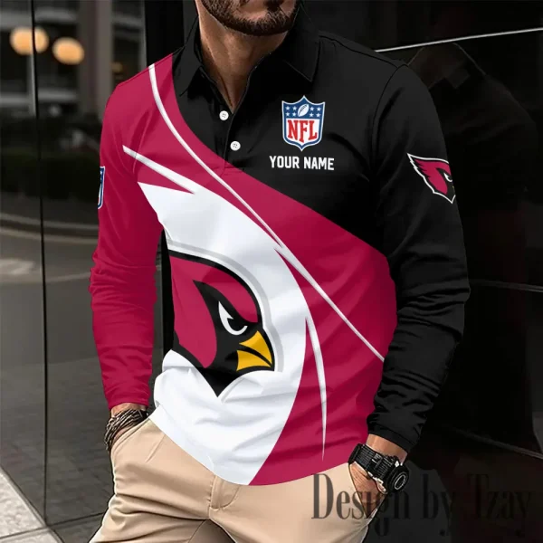 Arizona Cardinals Fashion Men's Business Long Sleeve T-Shirt SPTLSPS392