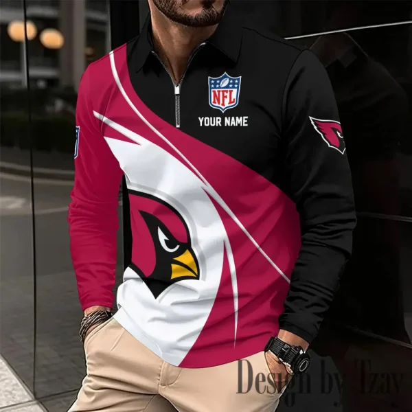 Arizona Cardinals Fashion Men's Business Long Sleeve T-Shirt SPTLSPS392 - Image 2