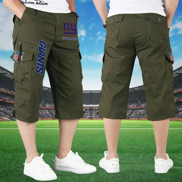 New York Giants Football Team US Men Knee Length Shorts SPTMKLS013 - Image 2