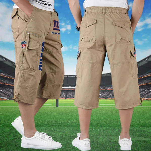 New York Giants Football Team US Men Knee Length Shorts SPTMKLS013 - Image 3