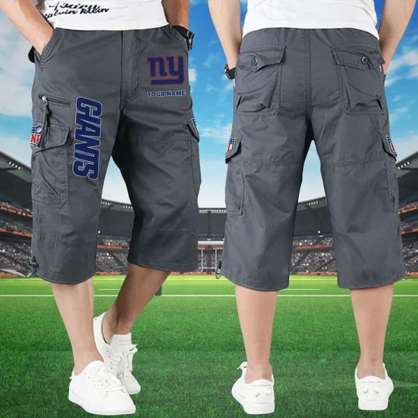 New York Giants Football Team US Men Knee Length Shorts SPTMKLS013