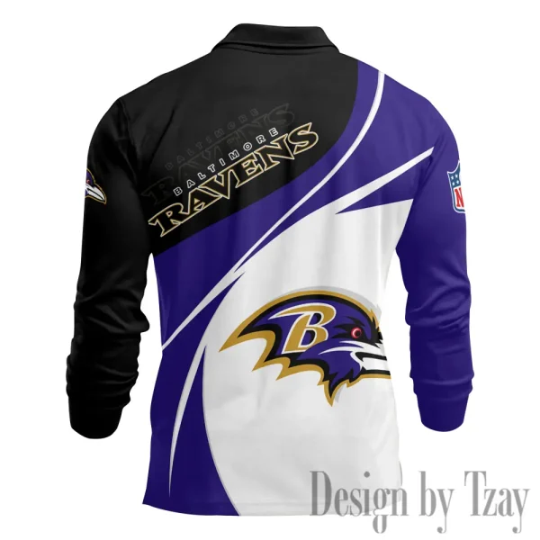 Baltimore Ravens Fashion Men's Business Long Sleeve T-Shirt SPTLSPS394 - Image 3