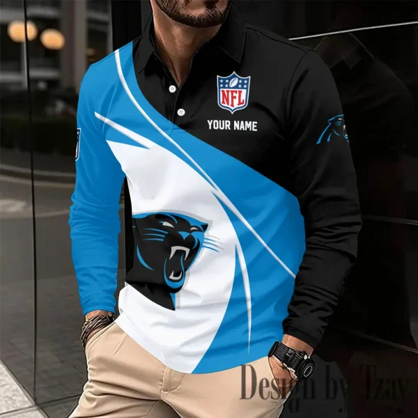 Carolina Panthers Fashion Men's Business Long Sleeve T-Shirt SPTLSPS396