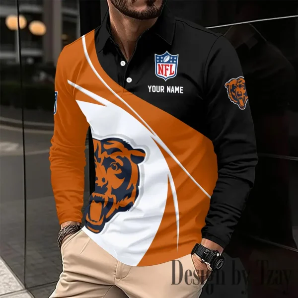 Chicago Bears Fashion Men's Business Long Sleeve T-Shirt SPTLSPS397