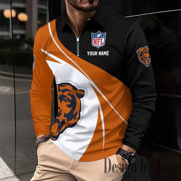 Chicago Bears Fashion Men's Business Long Sleeve T-Shirt SPTLSPS397 - Image 2