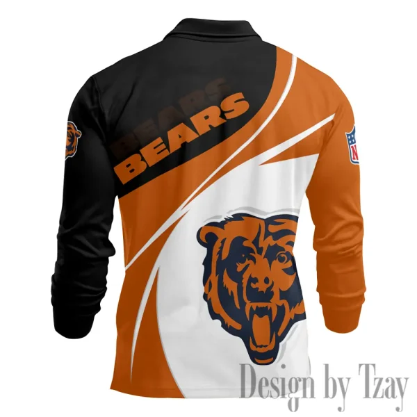 Chicago Bears Fashion Men's Business Long Sleeve T-Shirt SPTLSPS397 - Image 3