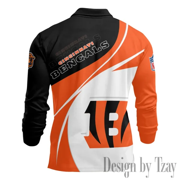 Cincinnati Bengals Fashion Men's Business Long Sleeve T-Shirt SPTLSPS398 - Image 3