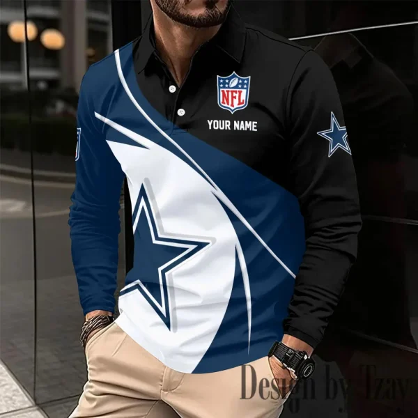 Dallas Cowboys Fashion Men's Business Long Sleeve T-Shirt SPTLSPS400