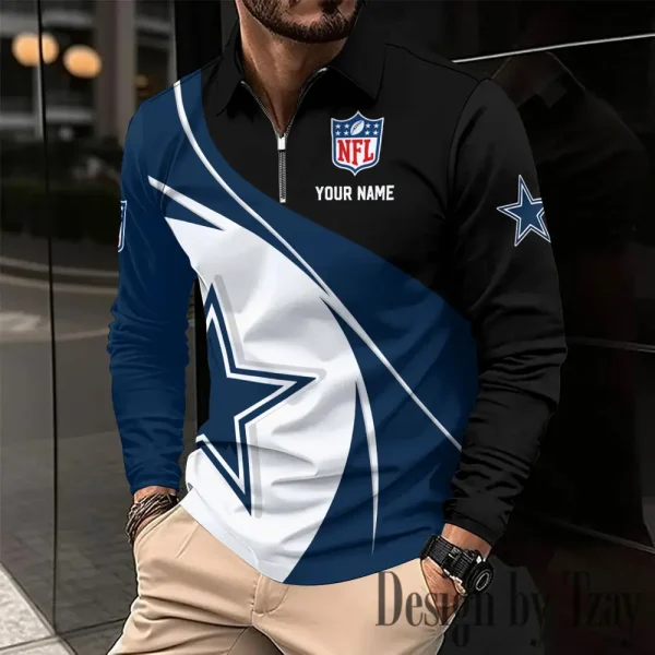 Dallas Cowboys Fashion Men's Business Long Sleeve T-Shirt SPTLSPS400 - Image 2