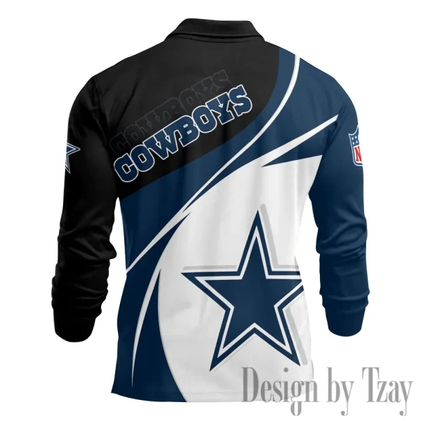 Dallas Cowboys Fashion Men's Business Long Sleeve T-Shirt SPTLSPS400 - Image 3