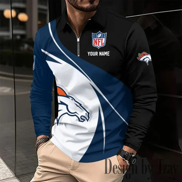 Denver Broncos Fashion Men's Business Long Sleeve T-Shirt SPTLSPS401