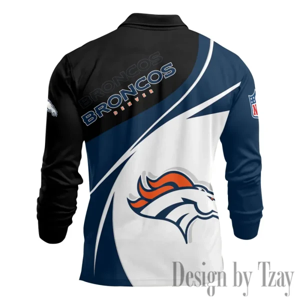 Denver Broncos Fashion Men's Business Long Sleeve T-Shirt SPTLSPS401 - Image 3