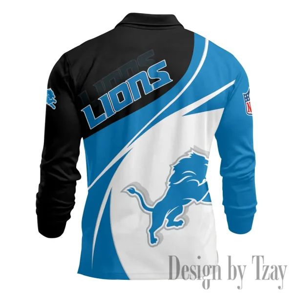 Detroit Lions Fashion Men's Business Long Sleeve T-Shirt SPTLSPS402 - Image 3