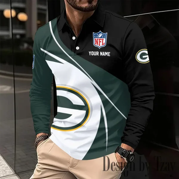 Green Bay Packers Fashion Men's Business Long Sleeve T-Shirt SPTLSPS403