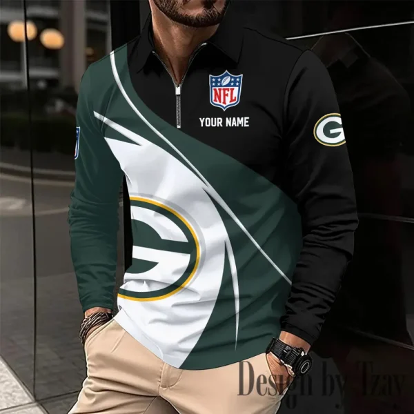 Green Bay Packers Fashion Men's Business Long Sleeve T-Shirt SPTLSPS403 - Image 2
