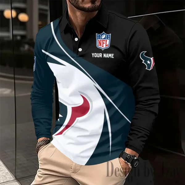 Houston Texans Fashion Men's Business Long Sleeve T-Shirt SPTLSPS404