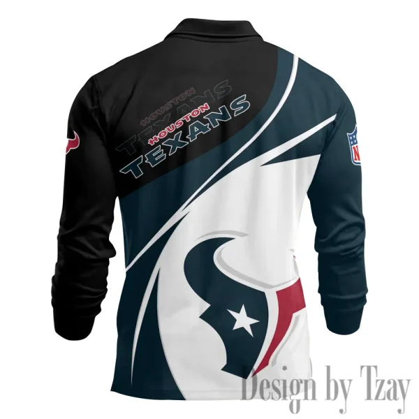 Houston Texans Fashion Men's Business Long Sleeve T-Shirt SPTLSPS404 - Image 3