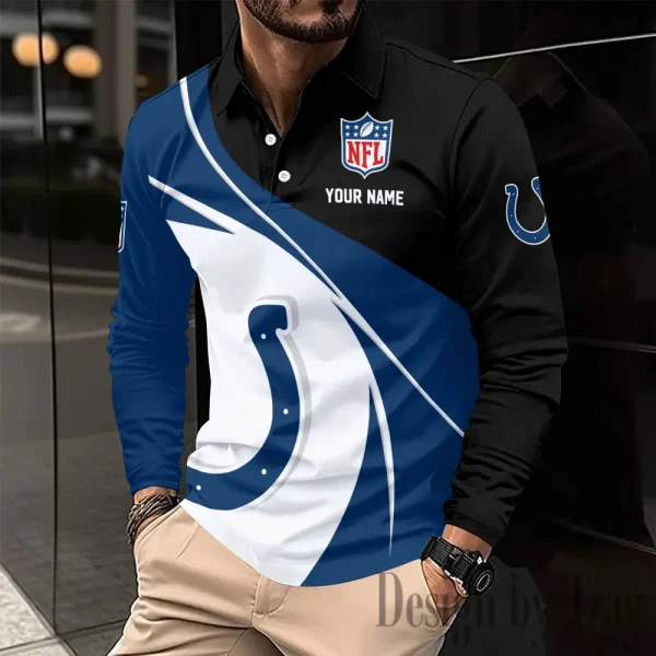 Indianapolis Colts Fashion Men's Business Long Sleeve T-Shirt SPTLSPS405